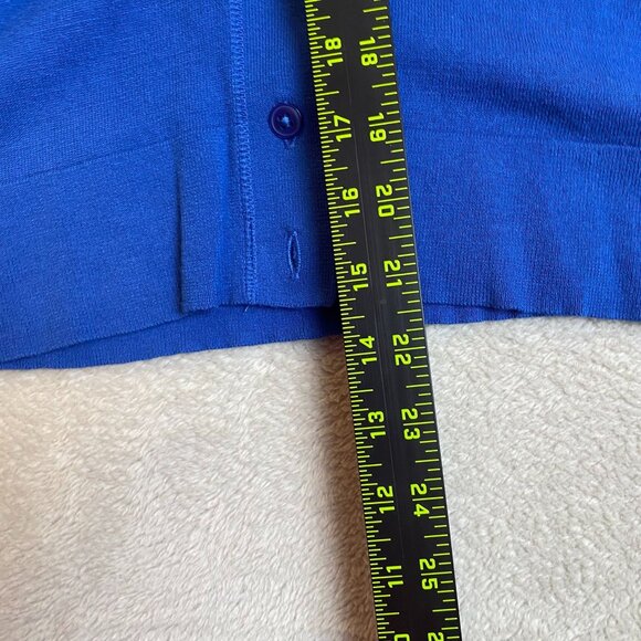 Ann Taylor Loft Women's Cardigan Sweater Top Medium Blue Short-Sleeve - Picture 5 of 7